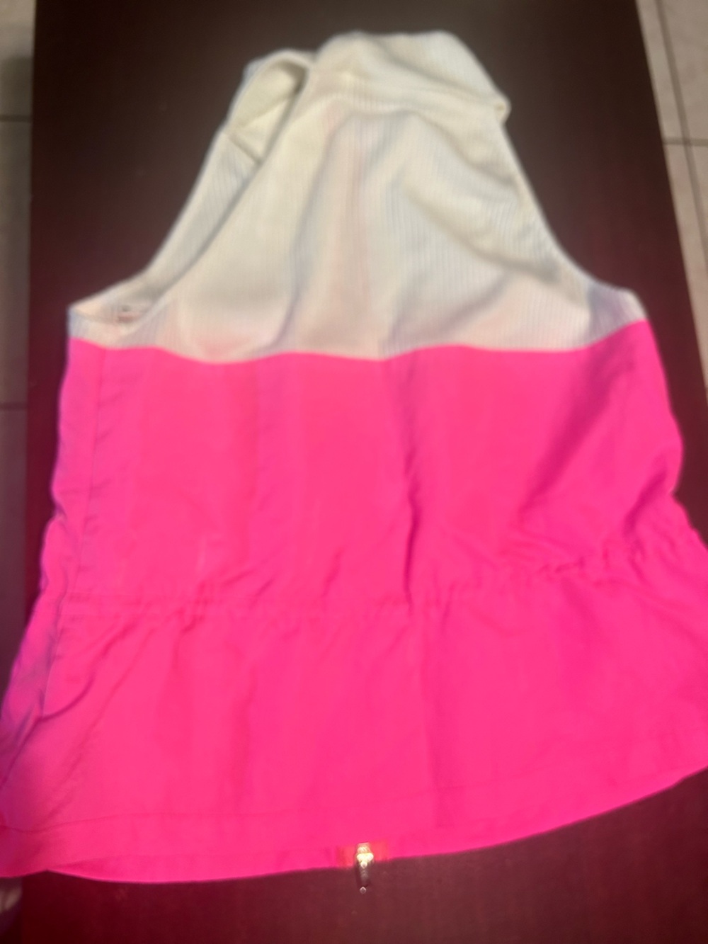 AKIRA White Black Hot Pink Colorblock Utility Vest - Picture 4 of 4